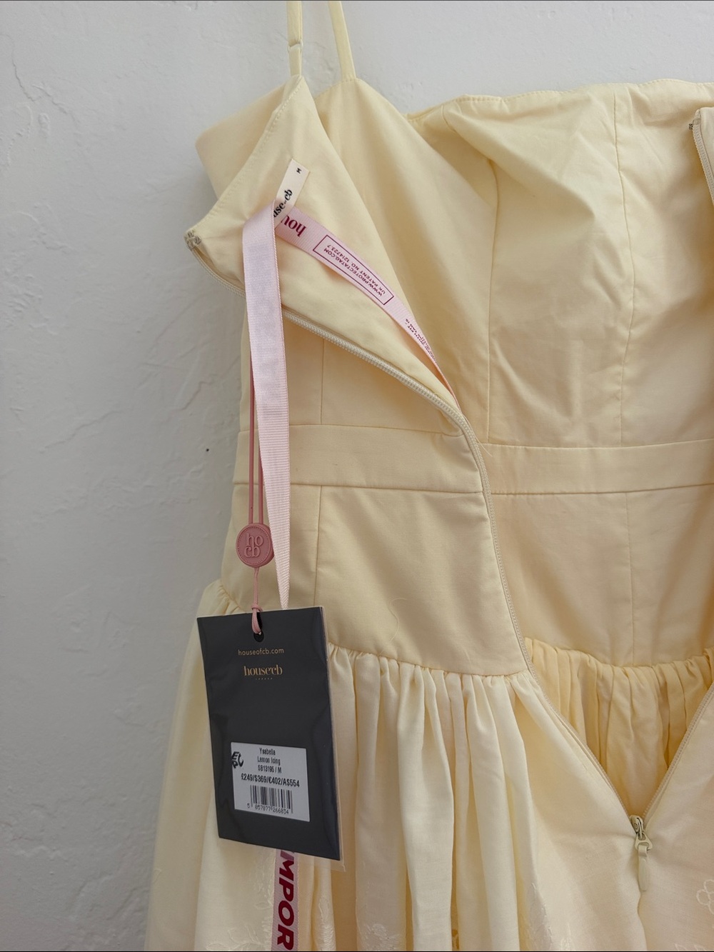 House of CB Yellow Lace Midi Dress with Spaghetti Straps - Picture 2 of 9